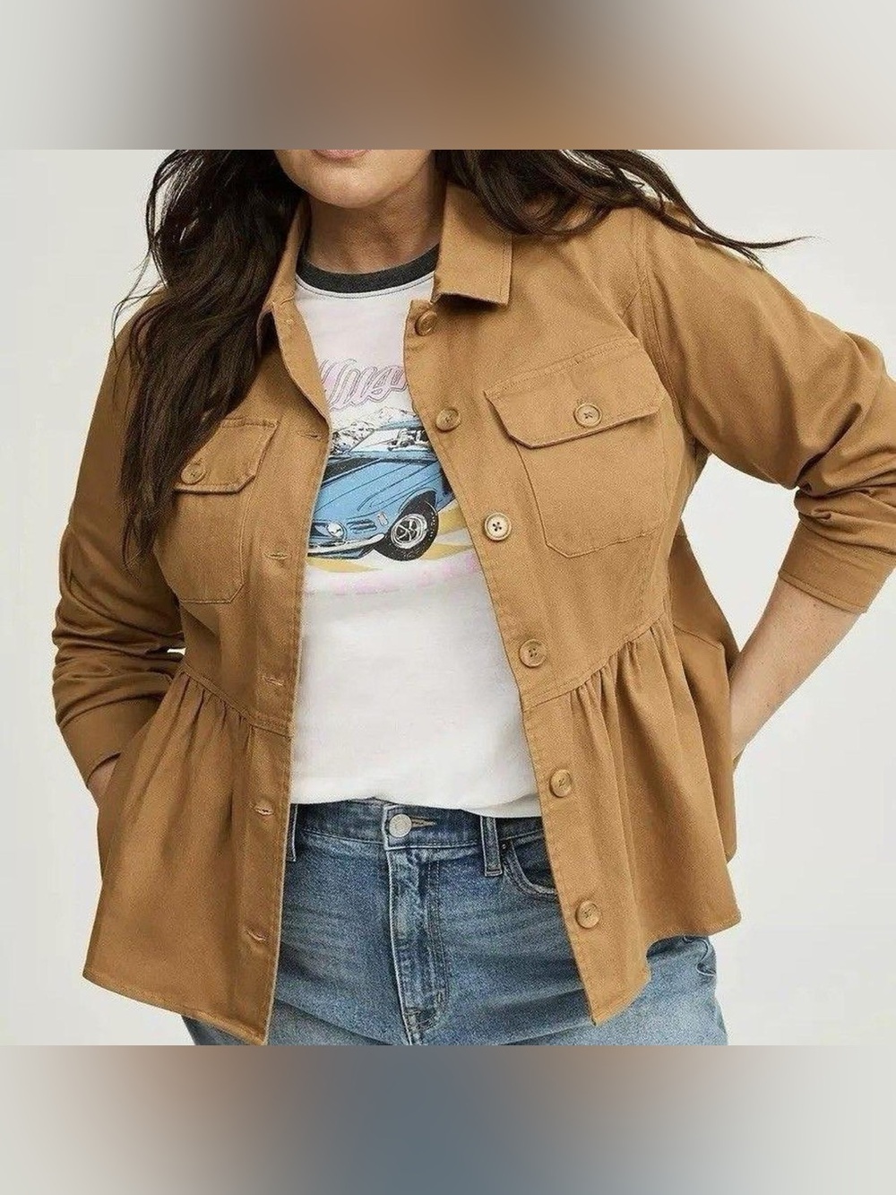 Torrid Women's Brown Peplum Jacket‎ Plus Size 3X